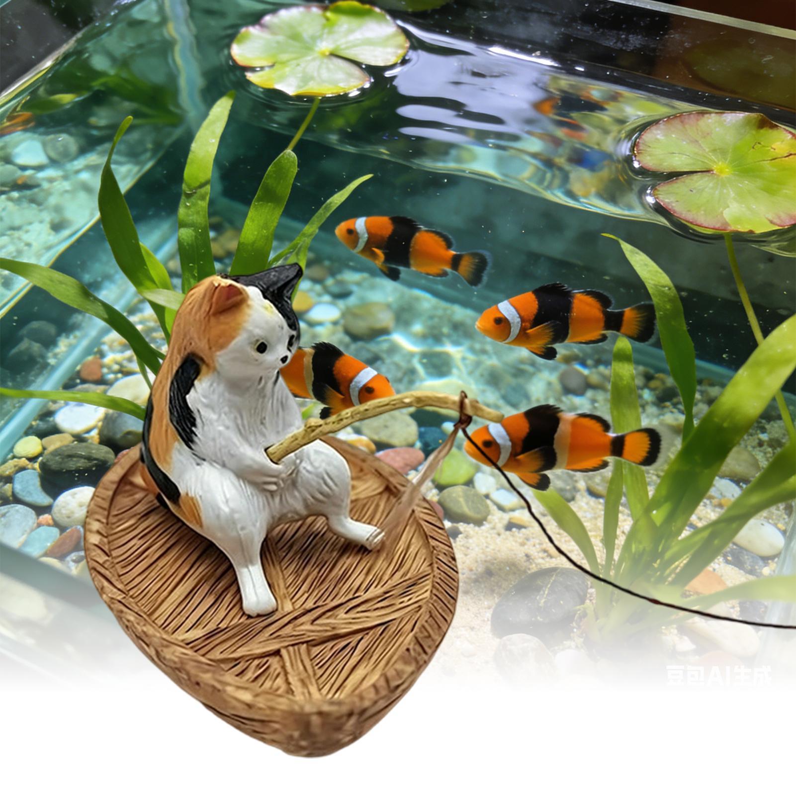Fish Tank Decor Kitten Fishing - Aquarium Fish Names 评论和价格