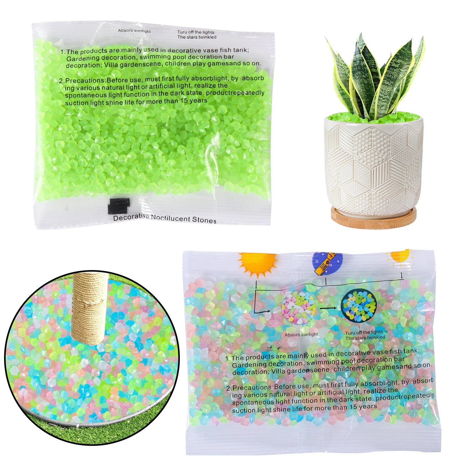 50g/Bag Decor Luminous Sand 3- - Aquarium Fish Glow In The Dark 评论和价格