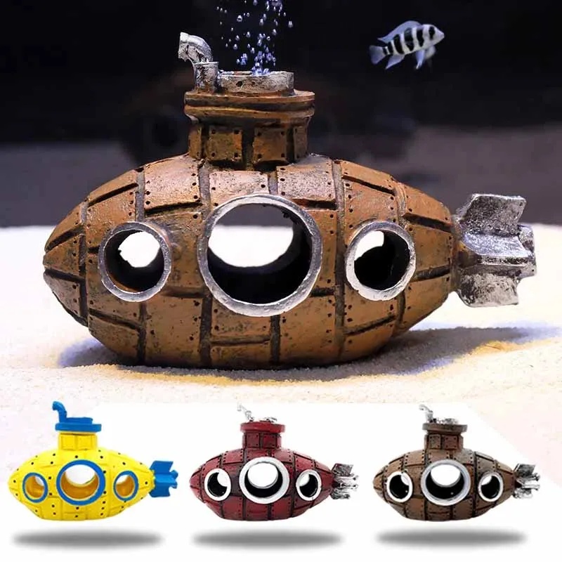 Resin Submarine Ornaments Aqua - Aquarium Fish Hide 评论和价格