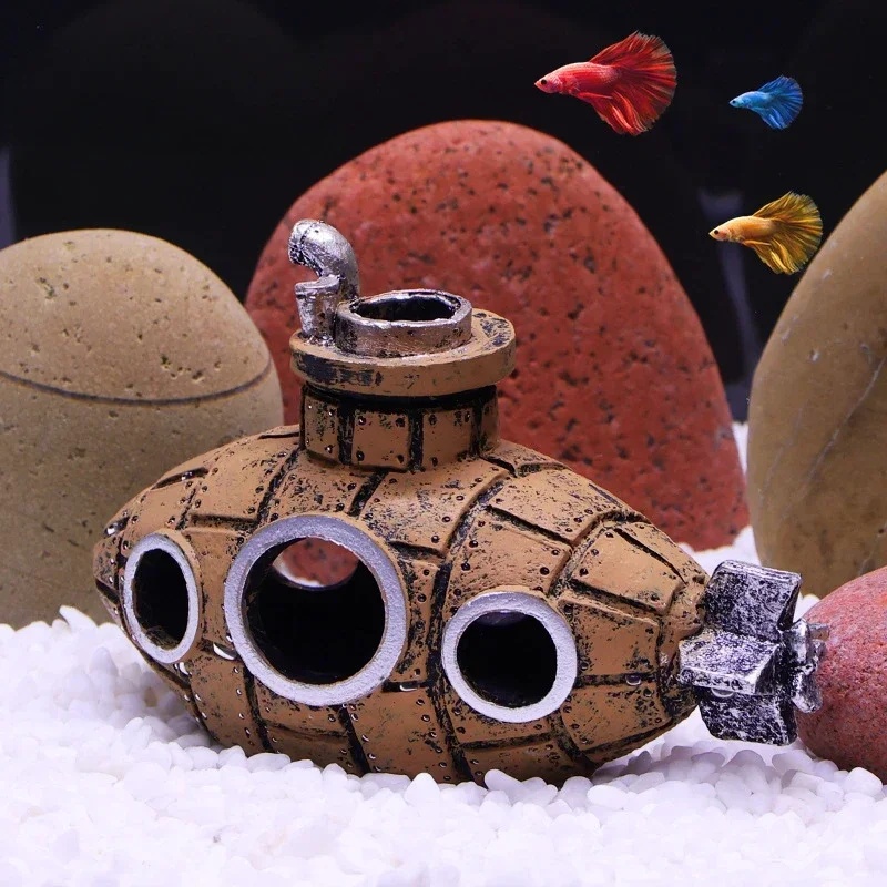 Resin Submarine Ornaments Aqua - Aquarium Fish Hide 评论和价格