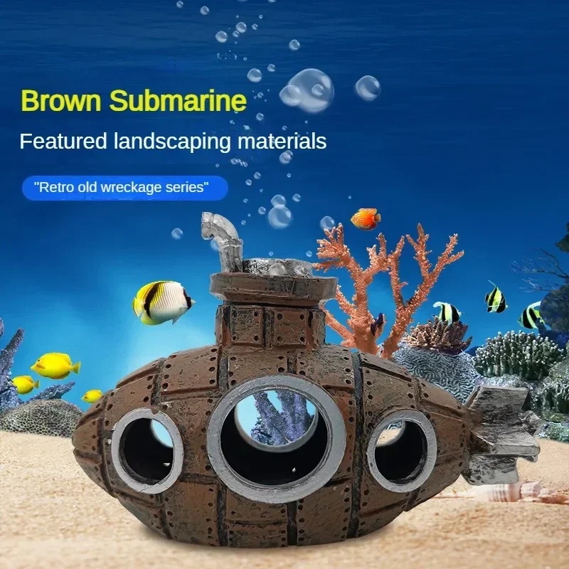 Resin Submarine Ornaments Aqua - Aquarium Fish Hide 评论和价格
