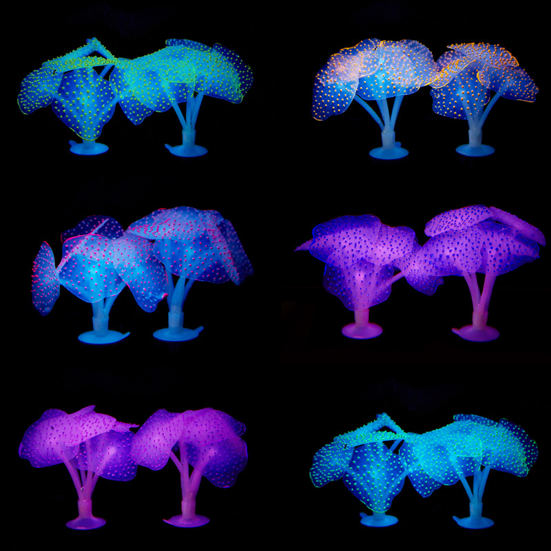 Silicone Coral Aquarium Orname - Aquarium Fish Glow In The Dark 评论和价格